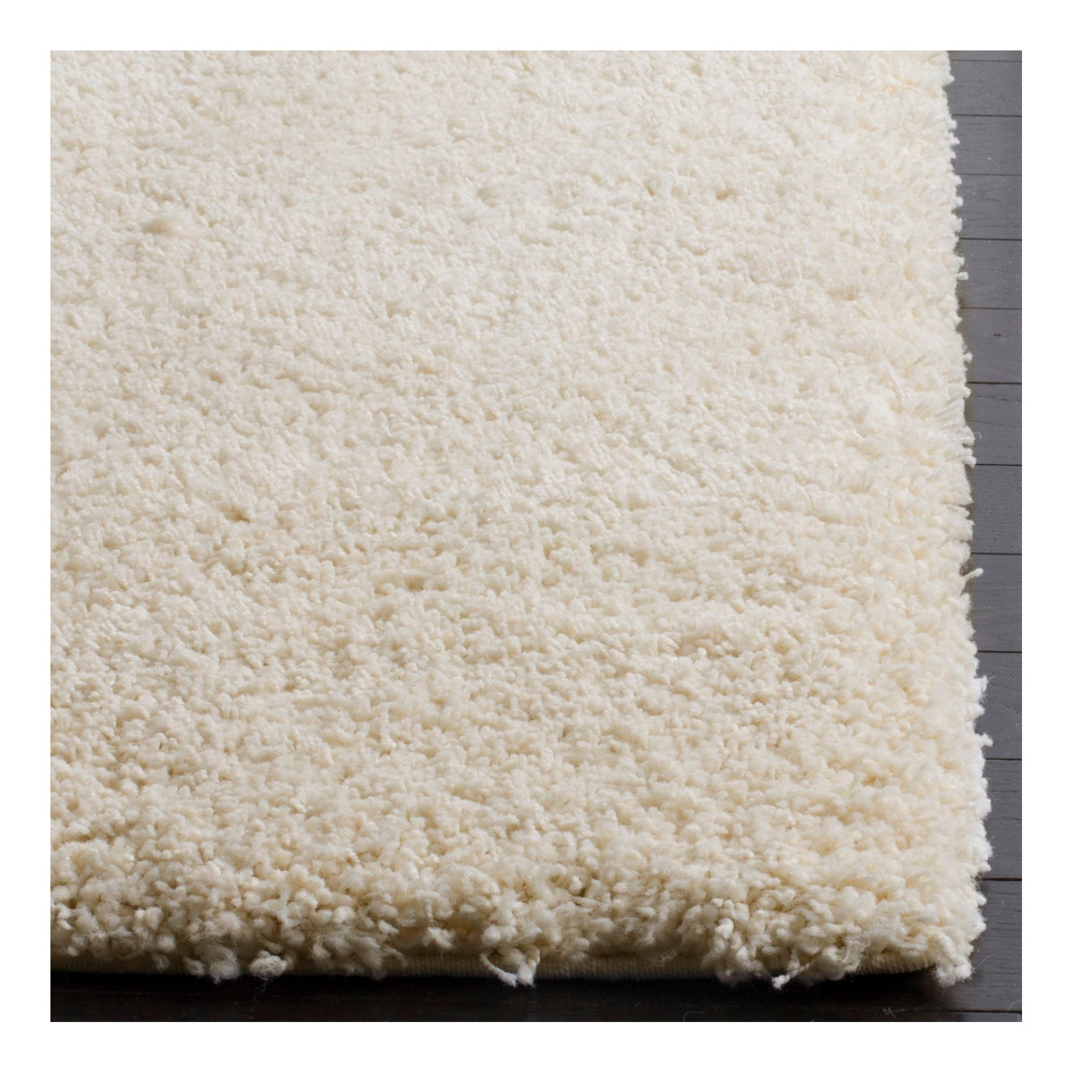 Shag Area Rug, 8 ft x 10 ft, Polyester Blend in Ivory