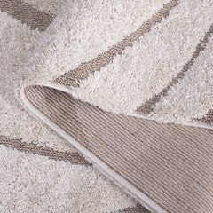 Shag Area Rug, 8 x 10 ft in Cream and Beige
