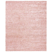 Shag Area Rug, 8' x 10' in Pink Striped Pattern