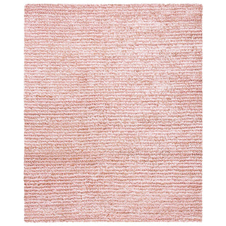 Shag Area Rug, 8' x 10' in Pink Striped Pattern