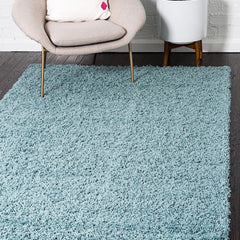 Shag Area Rug, 9 x 12 ft, Slate Blue with Polypropylene