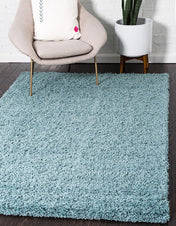 Shag Area Rug, 9 x 12 ft, Slate Blue with Polypropylene
