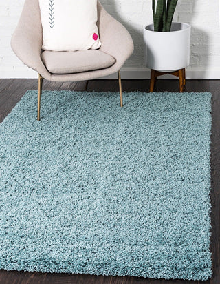 Shag Area Rug, 9 x 12 ft, Slate Blue with Polypropylene