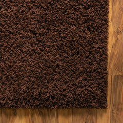 Shag Area Rug, 9' x 12' Rectangle in Brown