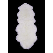 Sheepskin Area Rug, 2 ft x 6 ft, White with Scalloped Edges