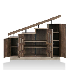 Shoe Storage Cabinet with Stepped Top in Manufactured Wood