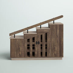 Shoe Storage Cabinet with Stepped Top in Manufactured Wood