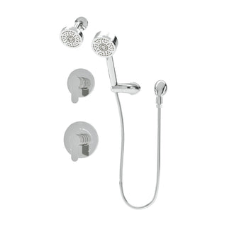 Shower and Diverter Trim Kit, Identity, Dual Shower Head, Polished Chrome