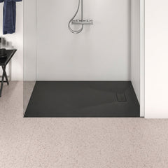 Shower Base, 59 in x 35 in Barrier-Free in Black