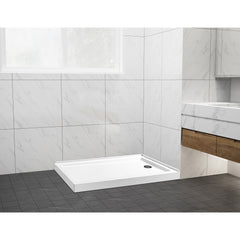 Shower Base, Aruba, 60 x 32 Inch Double Threshold in Glossy White