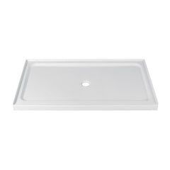 Shower Base, Boracay, Single Threshold with Center Drain in Glossy White