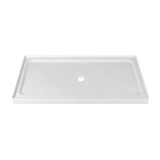 Shower Base, Boracay, Single Threshold with Center Drain in Glossy White