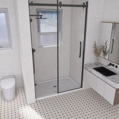 Shower Base, Boracay, Single Threshold with Center Drain in Glossy White