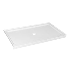 Shower Base, Boracay, Single Threshold with Center Drain in Glossy White