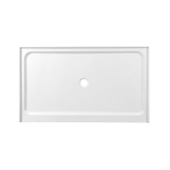 Shower Base, Boracay, Single Threshold with Center Drain in Glossy White