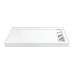 Shower Base, Curacao, 60 in x 32 in Single Threshold with Right Drain in Glossy White
