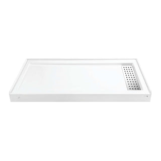 Shower Base, Curacao, 60 in x 32 in Single Threshold with Right Drain in Glossy White