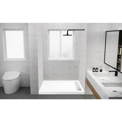 Shower Base, Curacao, 60 in x 32 in Single Threshold with Right Drain in Glossy White