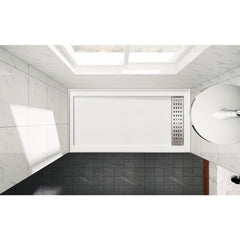 Shower Base, Curacao, 60 in x 32 in Single Threshold with Right Drain in Glossy White