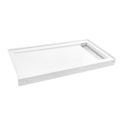 Shower Base, Curacao, 60 in x 32 in Single Threshold with Right Drain in Glossy White