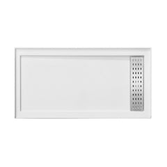 Shower Base, Curacao, 60 in x 32 in Single Threshold with Right Drain in Glossy White