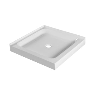 Shower Base, 30 x 30 in, Double Threshold in Gloss White