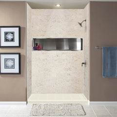 Shower Base, Linear, Single Threshold, Alcove, Right Drain, 48 x 36 In