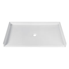 Shower Base, Madura, Single Threshold with Center Drain in Glossy White