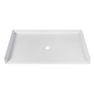 Shower Base, Madura, Single Threshold with Center Drain in Glossy White