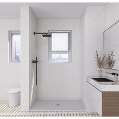Shower Base, Madura, Single Threshold with Center Drain in Glossy White