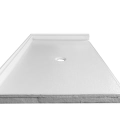 Shower Base, Madura, Single Threshold with Center Drain in Glossy White