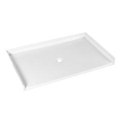 Shower Base, Madura, Single Threshold with Center Drain in Glossy White