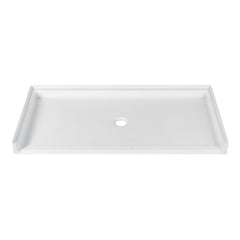 Shower Base, Madura, Single Threshold with Center Drain in Glossy White