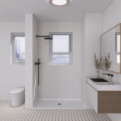 Shower Base, Madura, Single Threshold with Center Drain in Glossy White