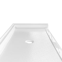 Shower Base, Madura, Single Threshold with Center Drain in Glossy White