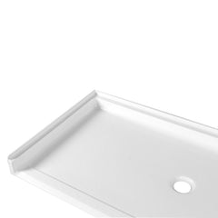 Shower Base, Madura, Single Threshold with Center Drain in Glossy White