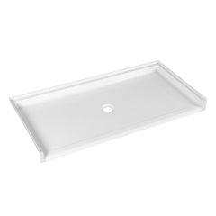 Shower Base, Madura, Single Threshold with Center Drain in Glossy White