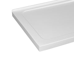 Shower Base, Nauru, 60 x 32 Inch Double Threshold in Glossy White