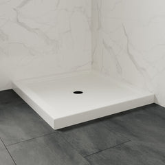 Shower Base, Rectangle, Center Drain, Acrylic, 36 x 32 In, White