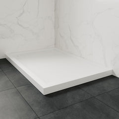 Shower Base, Rectangular, Hidden Side Drain, Acrylic, 54 x 36 In, White