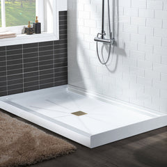 Shower Base, Single Threshold, Solid Surface, Square, 36 x 36 Inch