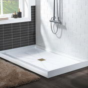 Shower Base, Single Threshold, Solid Surface, Square, 36 x 36 Inch
