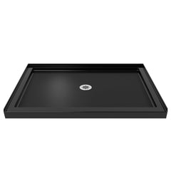 Shower Base, SlimLine, Center Drain, Single Threshold, 36 x 42 Inch, Black
