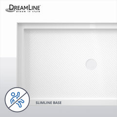 Shower Base, SlimLine, Center Drain, Single Threshold, 36 x 42 Inch, Black