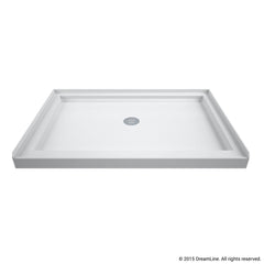 Shower Base, SlimLine, Center Drain, Single Threshold, 48 x 36 In., White