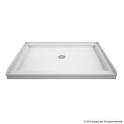 Shower Base, SlimLine, Center Drain, Single Threshold, 48 x 36 In., White