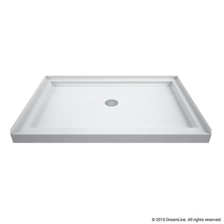 Shower Base, SlimLine, Center Drain, Single Threshold, 48 x 36 In., White