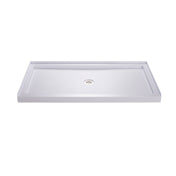Shower Base, SlimLine, Center Drain, Single Threshold, 54 x 32 Inch, White