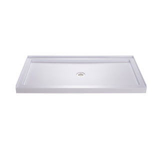 Shower Base, SlimLine, Center Drain, Single Threshold, 54 x 32 Inch, White