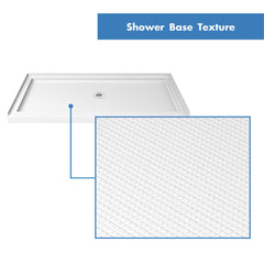 Shower Base, SlimLine, Single Threshold, Center Drain, 54 x 32 In., White